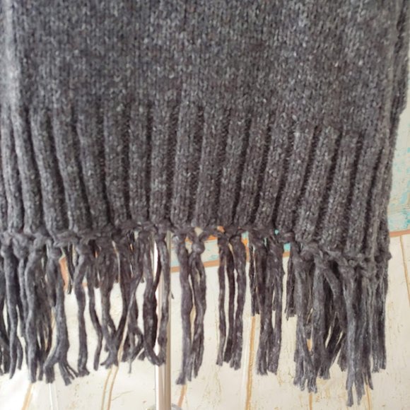 CAbi fringe pocket cable knit open front cardigan duster sweater/XS/gray - Picture 7 of 10